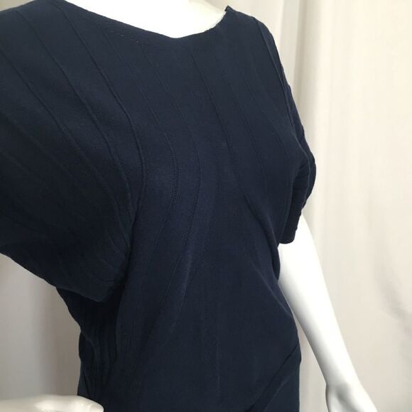 Max Studio Knit Tie Belt Dress in Sapphire (H12) - Picture 2 of 8